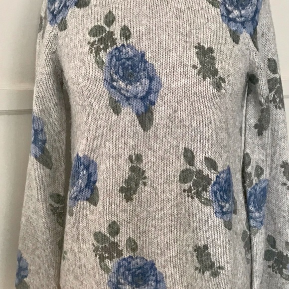 LUCKY BRAND Los Angeles sz.S/P blue rose sweater, Cotton wool blend, feminine - Picture 3 of 8